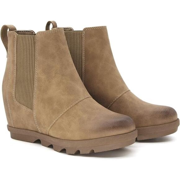 Women's Wedge Boots Comfortable Ankle Wedge Booties - Picture 1 of 7